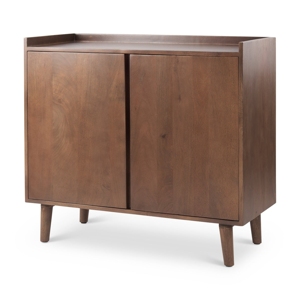 Lillie Medium Brown Wood 2 Door Tray Top Accent Cabinet by Mercana at Eve Furniture