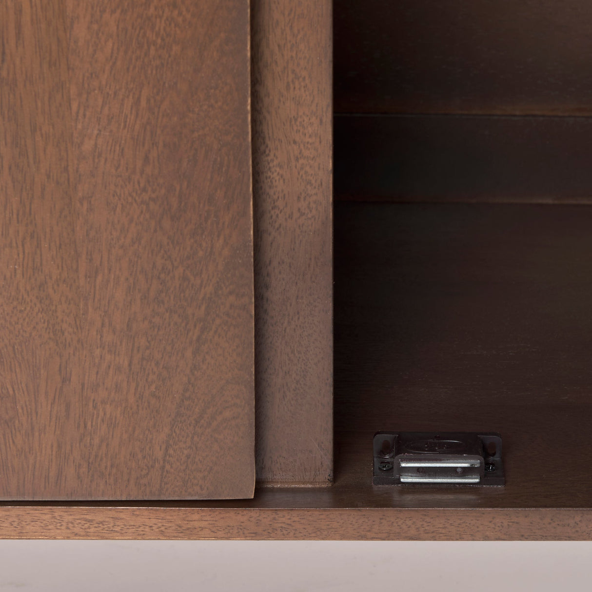 Lillie Medium Brown Wood 4 Door Tray Top Sideboard by Mercana at Eve Furniture