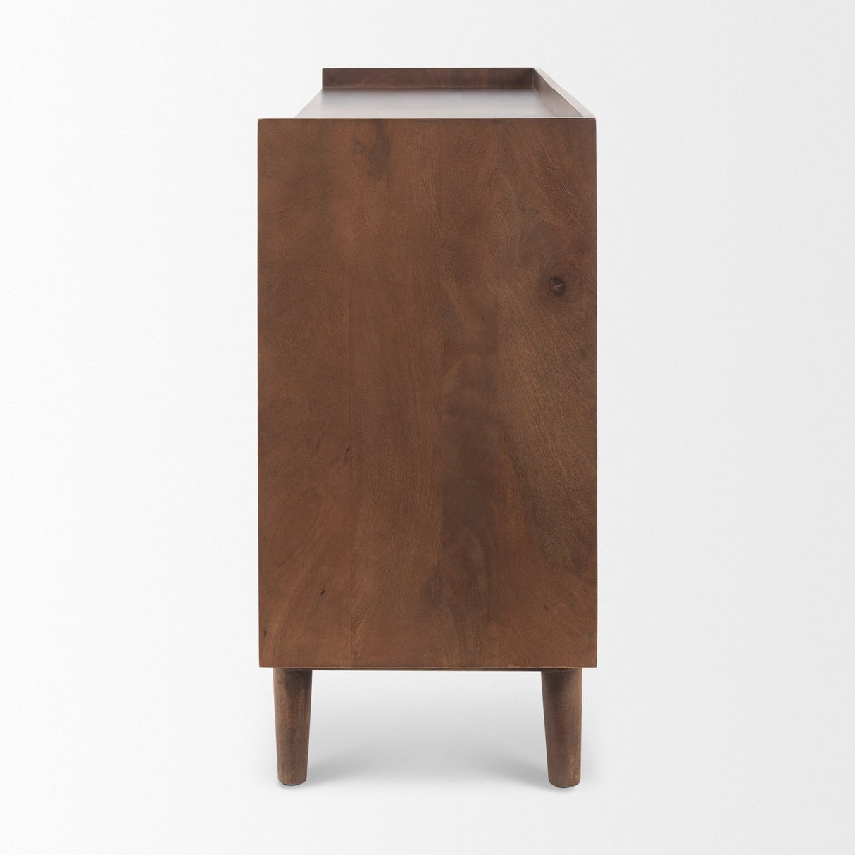 Lillie Medium Brown Wood 4 Door Tray Top Sideboard by Mercana at Eve Furniture