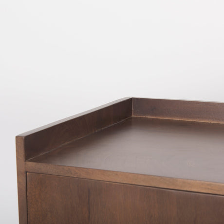 Lillie Medium Brown Wood 4 Door Tray Top Sideboard by Mercana at Eve Furniture