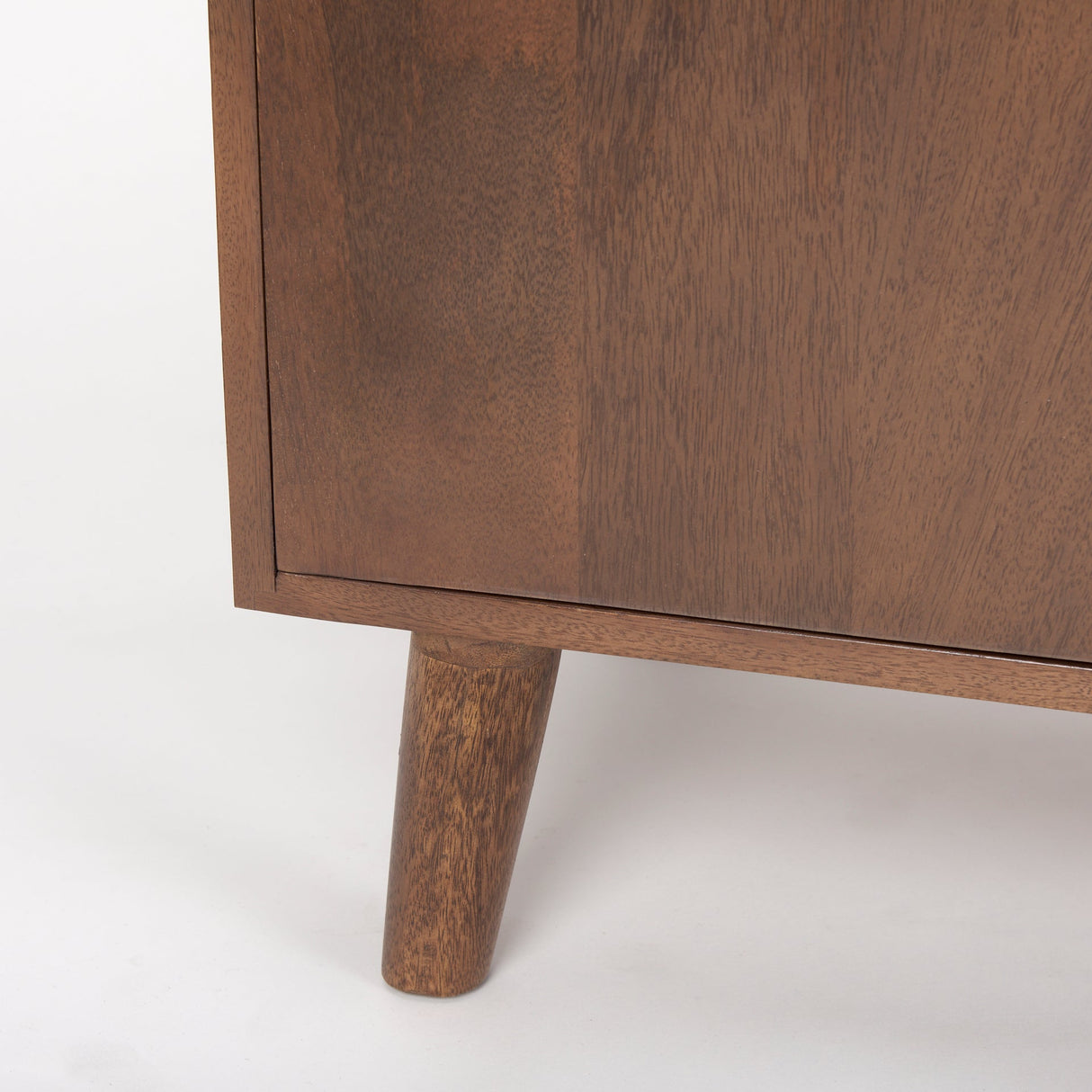 Lillie Medium Brown Wood 4 Door Tray Top Sideboard by Mercana at Eve Furniture