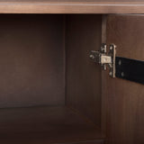 Lillie Medium Brown Wood 4 Door Tray Top Sideboard by Mercana at Eve Furniture