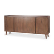 Lillie Medium Brown Wood 4 Door Tray Top Sideboard by Mercana at Eve Furniture