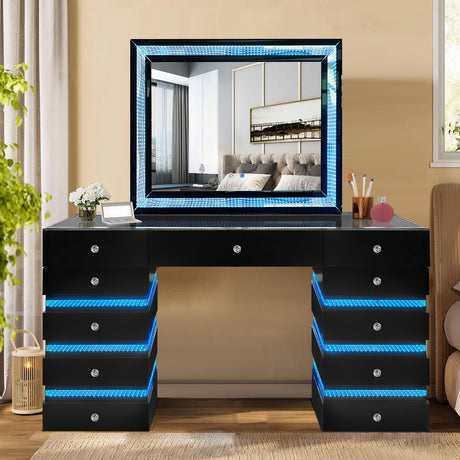 Lily Black Vanity Set by New Era Innovations at Eve Furniture