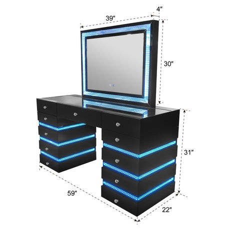 Lily Black Vanity Set by New Era Innovations at Eve Furniture
