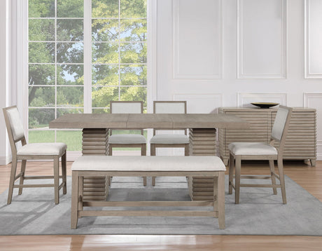 Lily Greige Counter Height Dining Set by Steve Silver at Eve Furniture