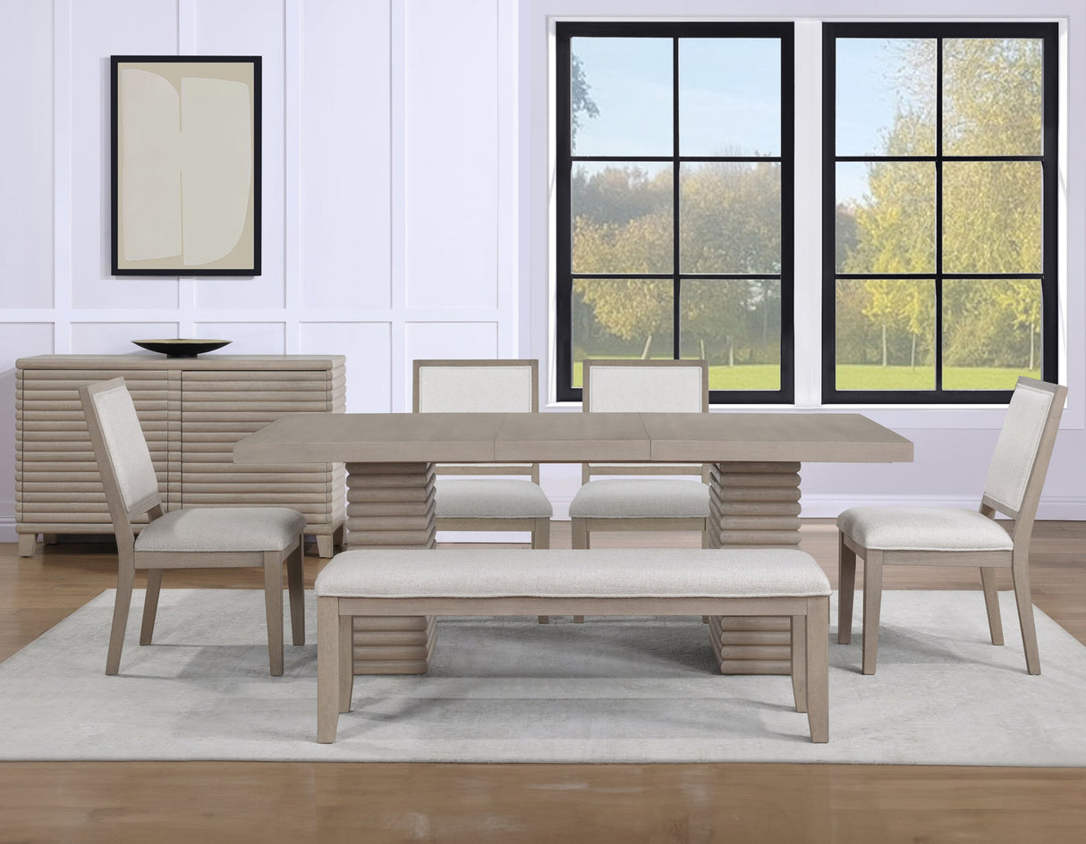 Lily Greige Dining Room Set by Steve Silver at Eve Furniture