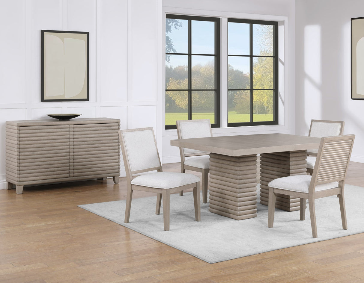 Lily Greige Dining Room Set by Steve Silver at Eve Furniture