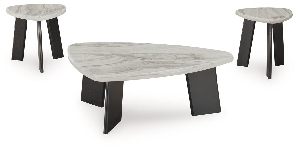 Lilyberg Gray/Black Table (Set of 3) by ASHLEY FURNITURE at Eve Furniture