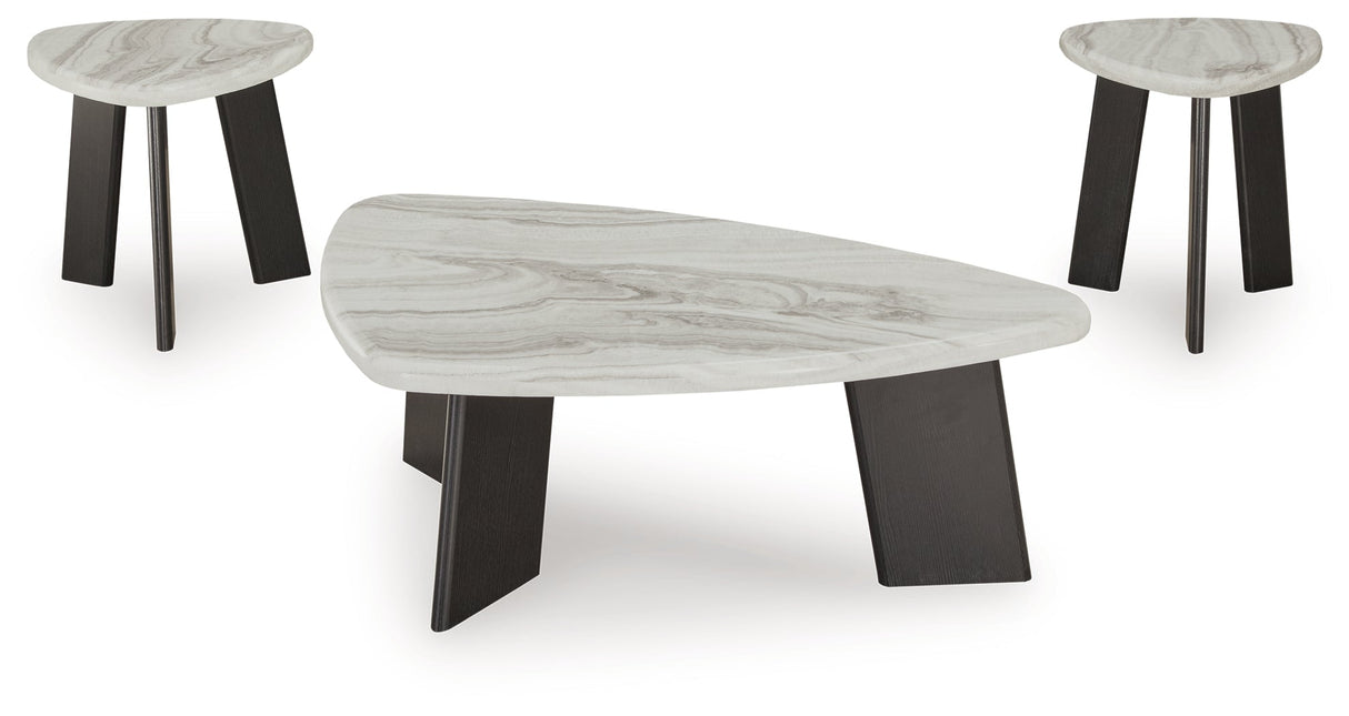 Lilyberg Gray/Black Table (Set of 3) by ASHLEY FURNITURE at Eve Furniture