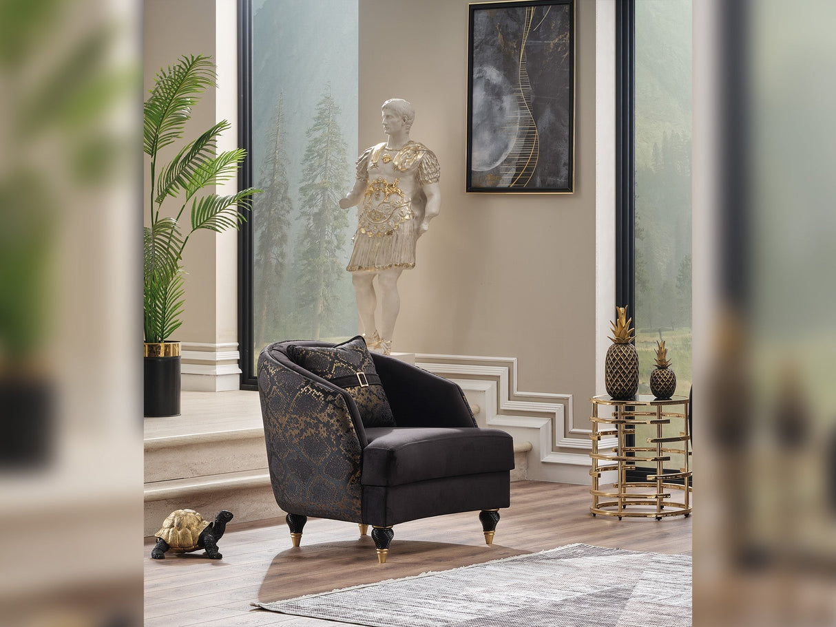 Lima 3-pieces (Sofa & Loveseat & Chair) Livingroom Set in Black by Furnia at Eve Furniture