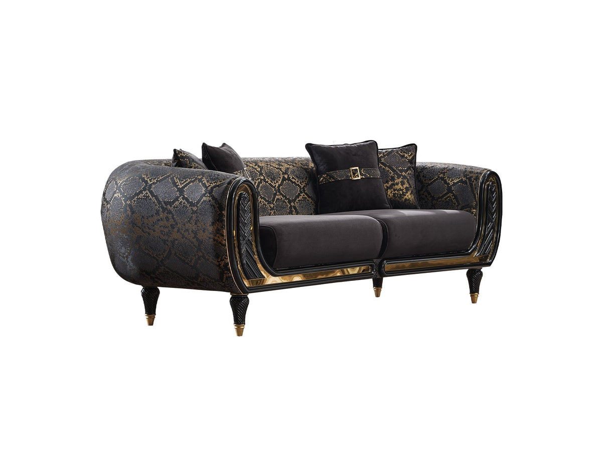 Lima 3-pieces (Sofa & Loveseat & Chair) Livingroom Set in Black by Furnia at Eve Furniture