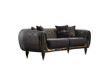 Lima 3-pieces (Sofa & Loveseat & Chair) Livingroom Set in Black by Furnia at Eve Furniture