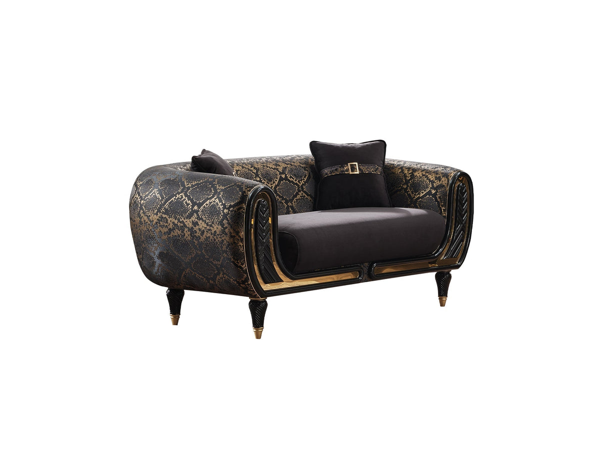Lima 3-pieces (Sofa & Loveseat & Chair) Livingroom Set in Black by Furnia at Eve Furniture
