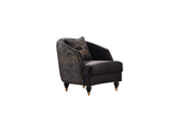 Lima 3-pieces (Sofa & Loveseat & Chair) Livingroom Set in Black by Furnia at Eve Furniture
