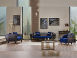 Lima 3-pieces (Sofa & Loveseat & Chair) Livingroom Set in Blue by Furnia at Eve Furniture