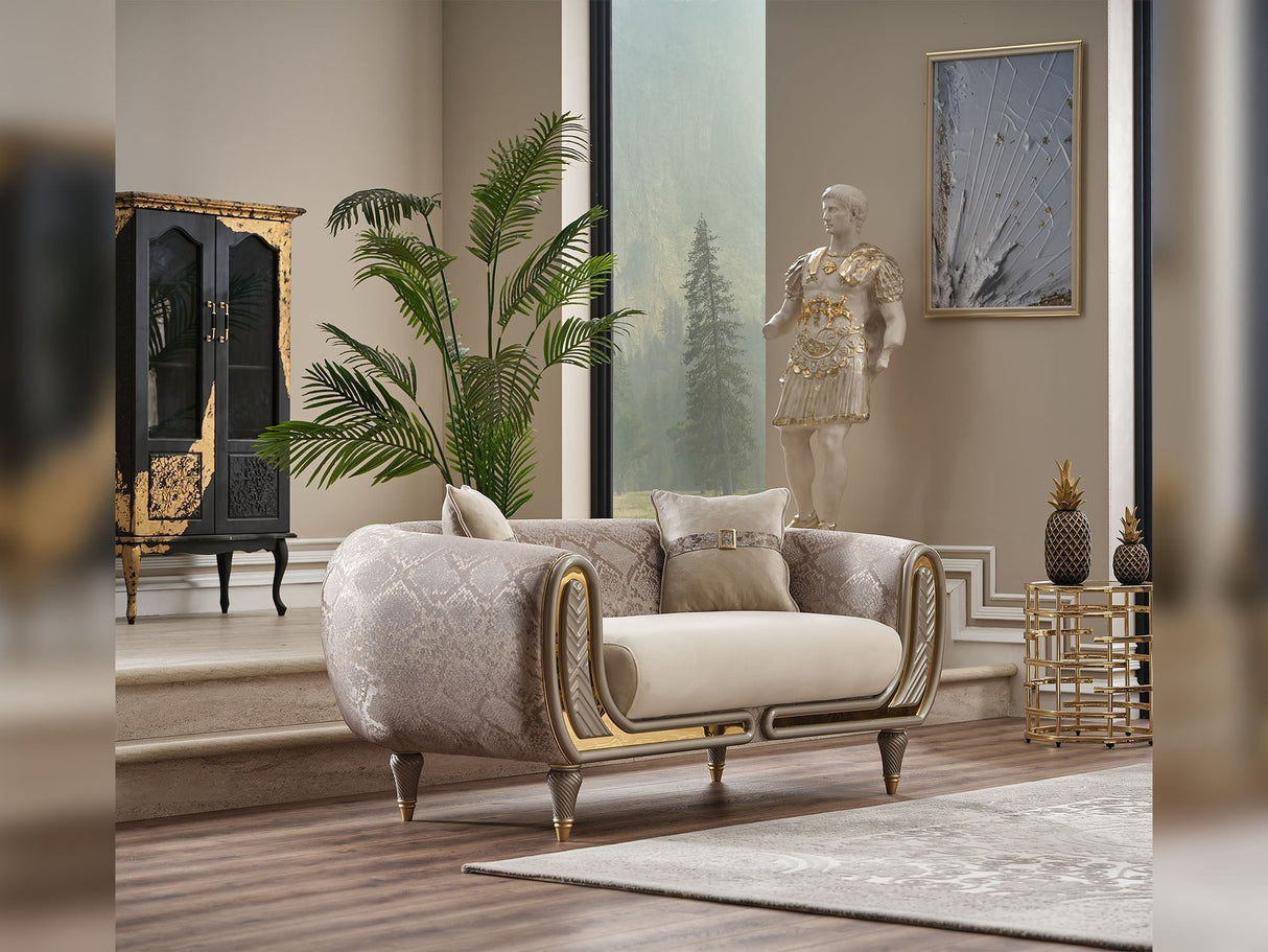 Lima 3-pieces (Sofa & Loveseat & Chair) Livingroom Set in Cream by Furnia at Eve Furniture