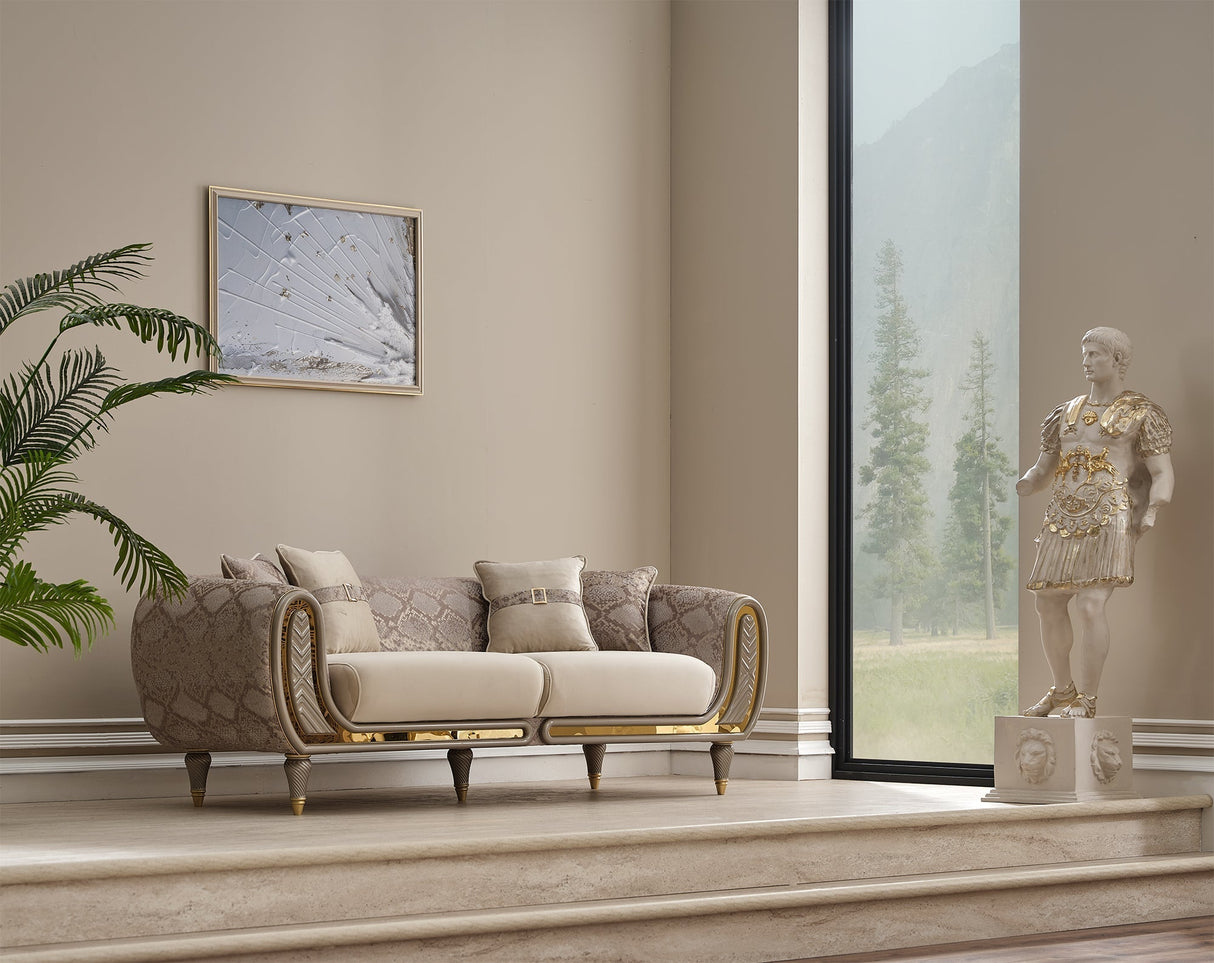 Lima 3-pieces (Sofa & Loveseat & Chair) Livingroom Set in Cream by Furnia at Eve Furniture