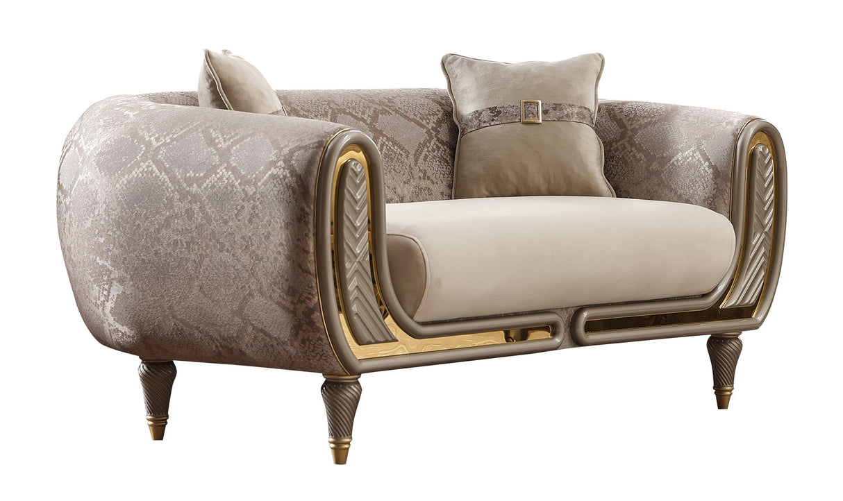 Lima 3-pieces (Sofa & Loveseat & Chair) Livingroom Set in Cream by Furnia at Eve Furniture