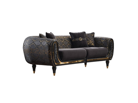 Lima Black 3-pieces (Sofa & Loveseat & Chair) Living Room Set by Furnia at Eve Furniture