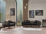 Lima Black Stationary Loveseat by Furnia at Eve Furniture
