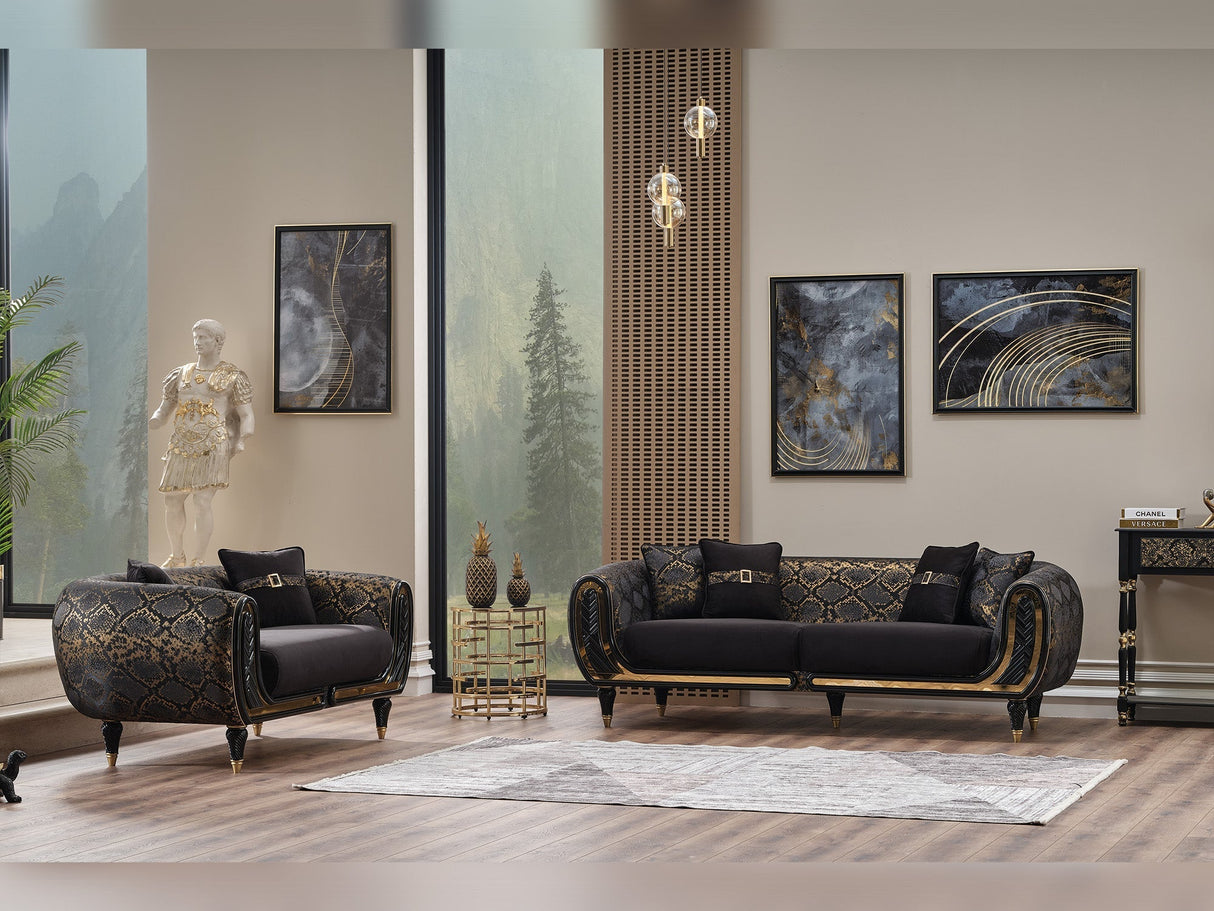 Lima Black Stationary Sofa by Furnia at Eve Furniture