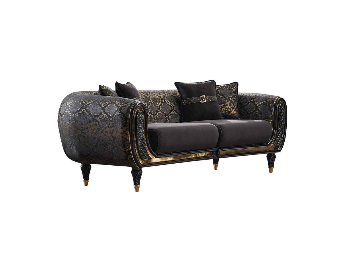 Lima Black Stationary Sofa by Furnia at Eve Furniture