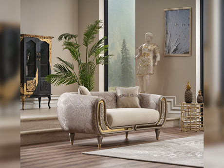 Lima Cream Stationary Loveseat by Furnia at Eve Furniture