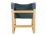 Lima Sling Chair, Cobalt Leather with Natural Frame