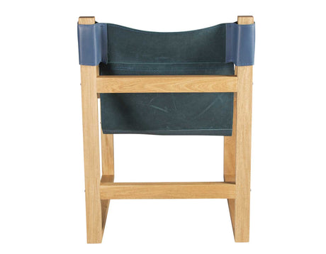 Lima Sling Chair, Cobalt Leather with Natural Frame