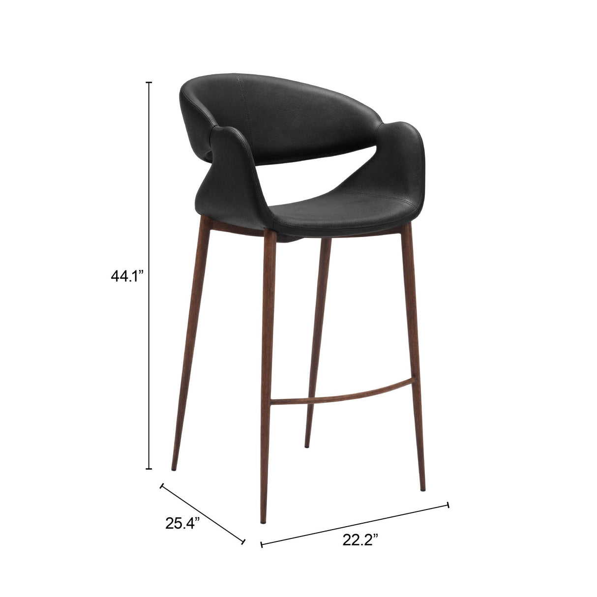 Limay Barstool Black & Walnut by Zuomod at Eve Furniture
