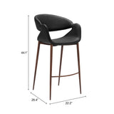 Limay Barstool Black & Walnut by Zuomod at Eve Furniture