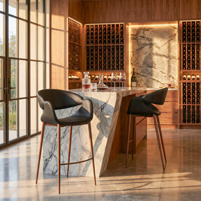 Limay Barstool Black & Walnut by Zuomod at Eve Furniture