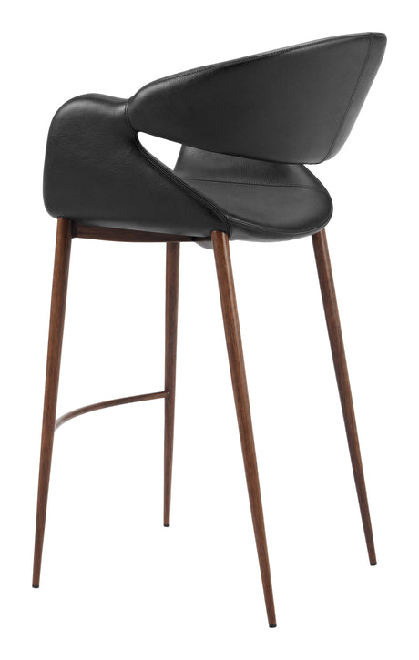 Limay Barstool Black & Walnut by Zuomod at Eve Furniture