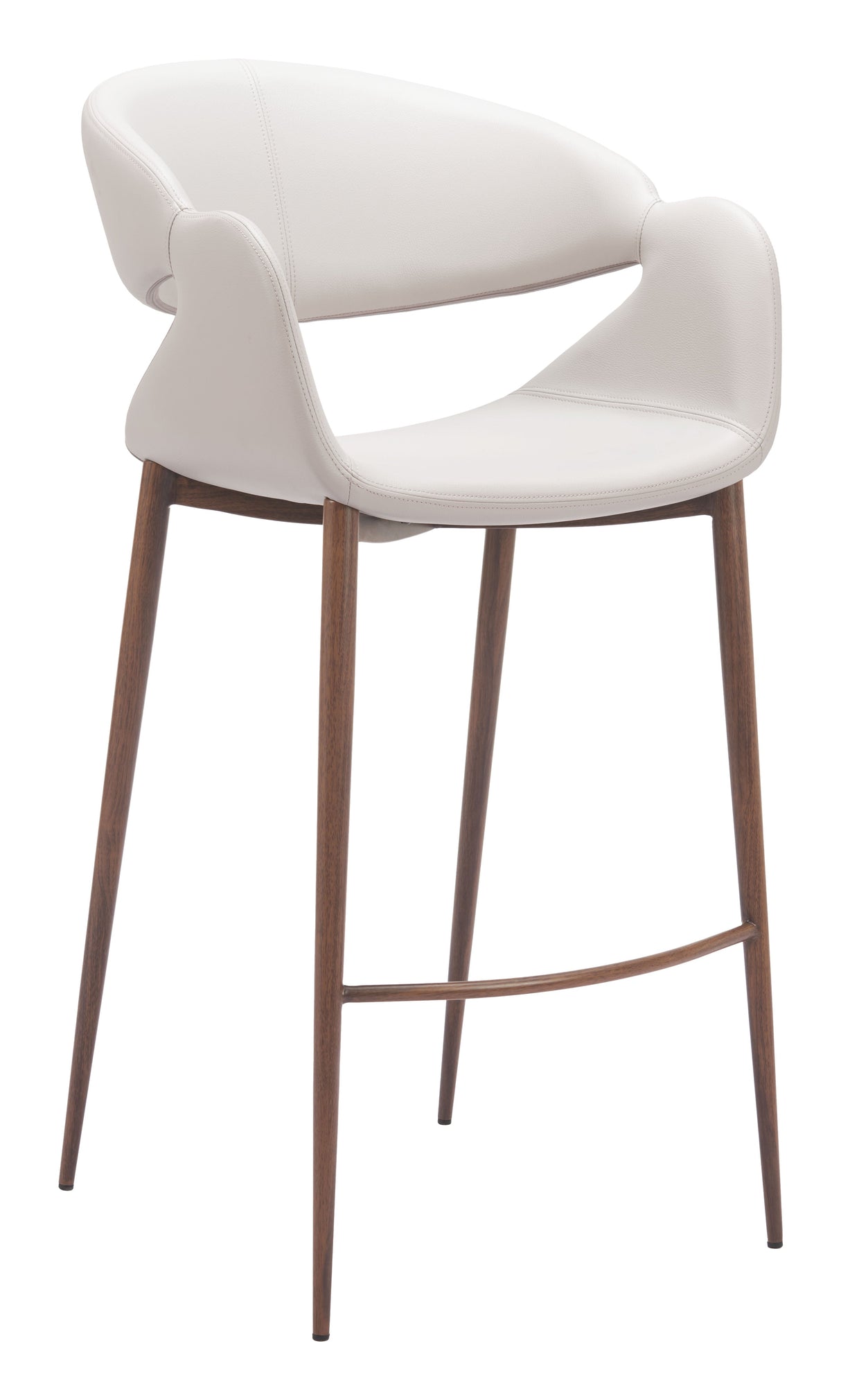 Limay Beige & Walnut Barstool by Zuomod at Eve Furniture