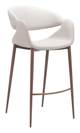 Limay Beige & Walnut Barstool by Zuomod at Eve Furniture