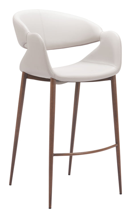 Limay Beige & Walnut Barstool by Zuomod at Eve Furniture