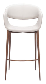 Limay Beige & Walnut Barstool by Zuomod at Eve Furniture