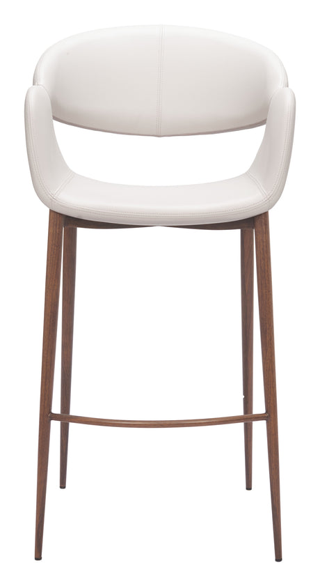 Limay Beige & Walnut Barstool by Zuomod at Eve Furniture