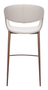 Limay Beige & Walnut Barstool by Zuomod at Eve Furniture