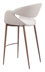 Limay Beige & Walnut Barstool by Zuomod at Eve Furniture