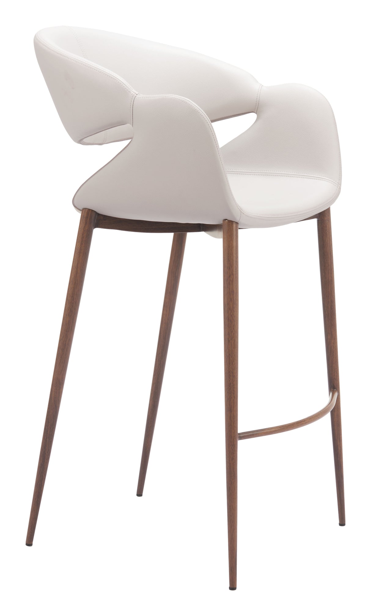 Limay Beige & Walnut Barstool by Zuomod at Eve Furniture