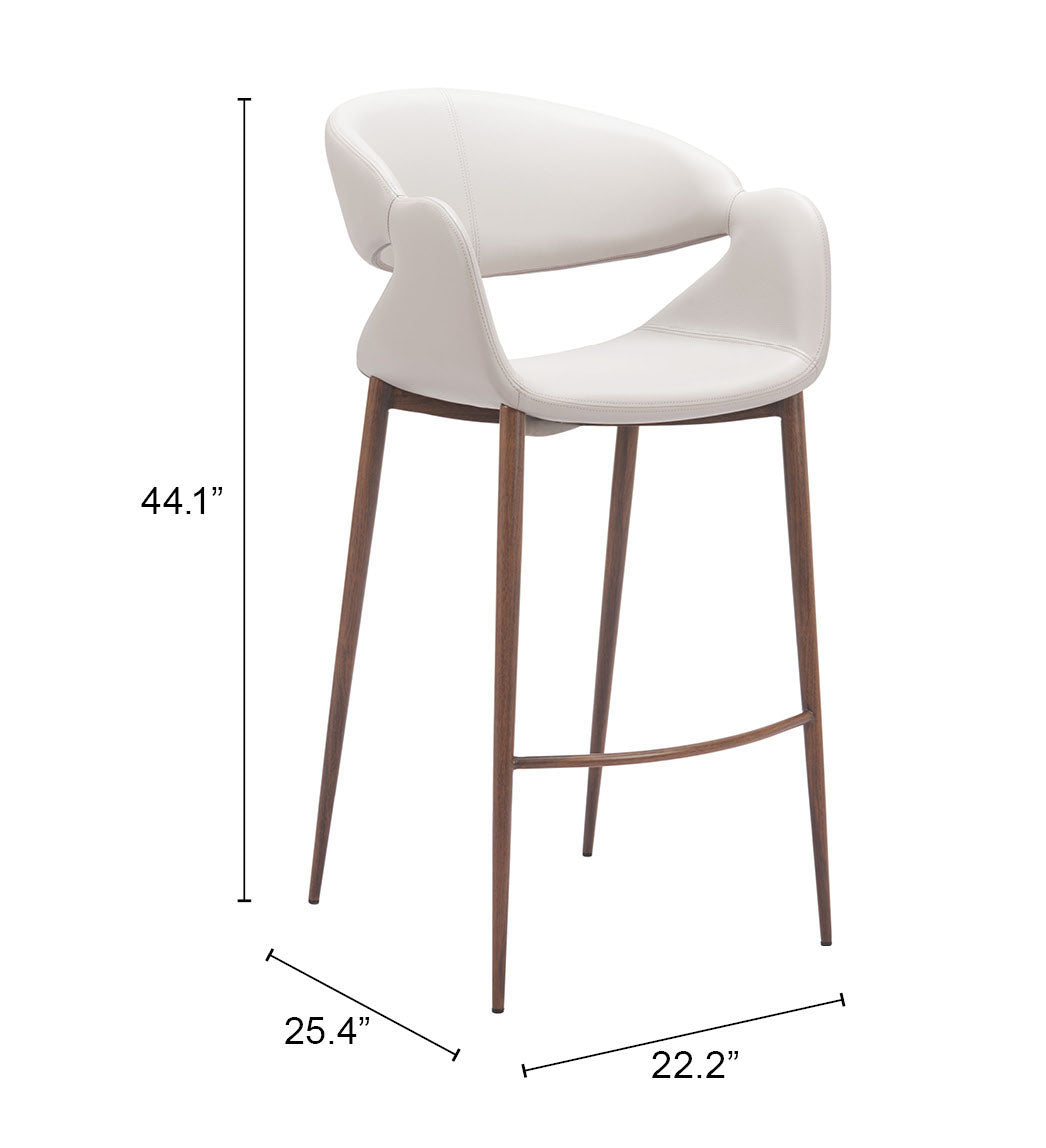 Limay Beige & Walnut Barstool by Zuomod at Eve Furniture
