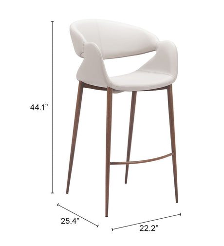 Limay Beige & Walnut Barstool by Zuomod at Eve Furniture