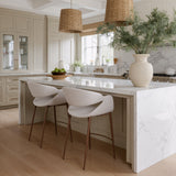 Limay Beige & Walnut Counter Stool by Zuomod at Eve Furniture