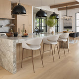 Limay Beige & Walnut Counter Stool by Zuomod at Eve Furniture