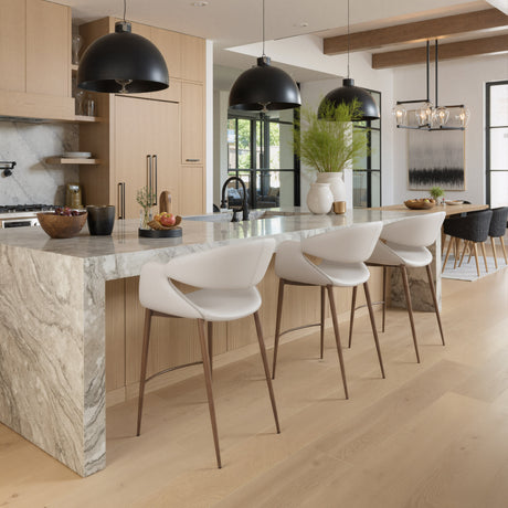 Limay Beige & Walnut Counter Stool by Zuomod at Eve Furniture