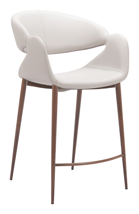 Limay Beige & Walnut Counter Stool by Zuomod at Eve Furniture