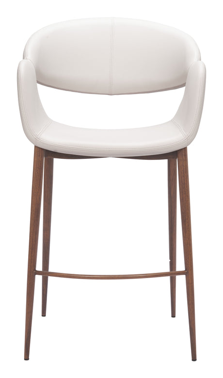 Limay Beige & Walnut Counter Stool by Zuomod at Eve Furniture