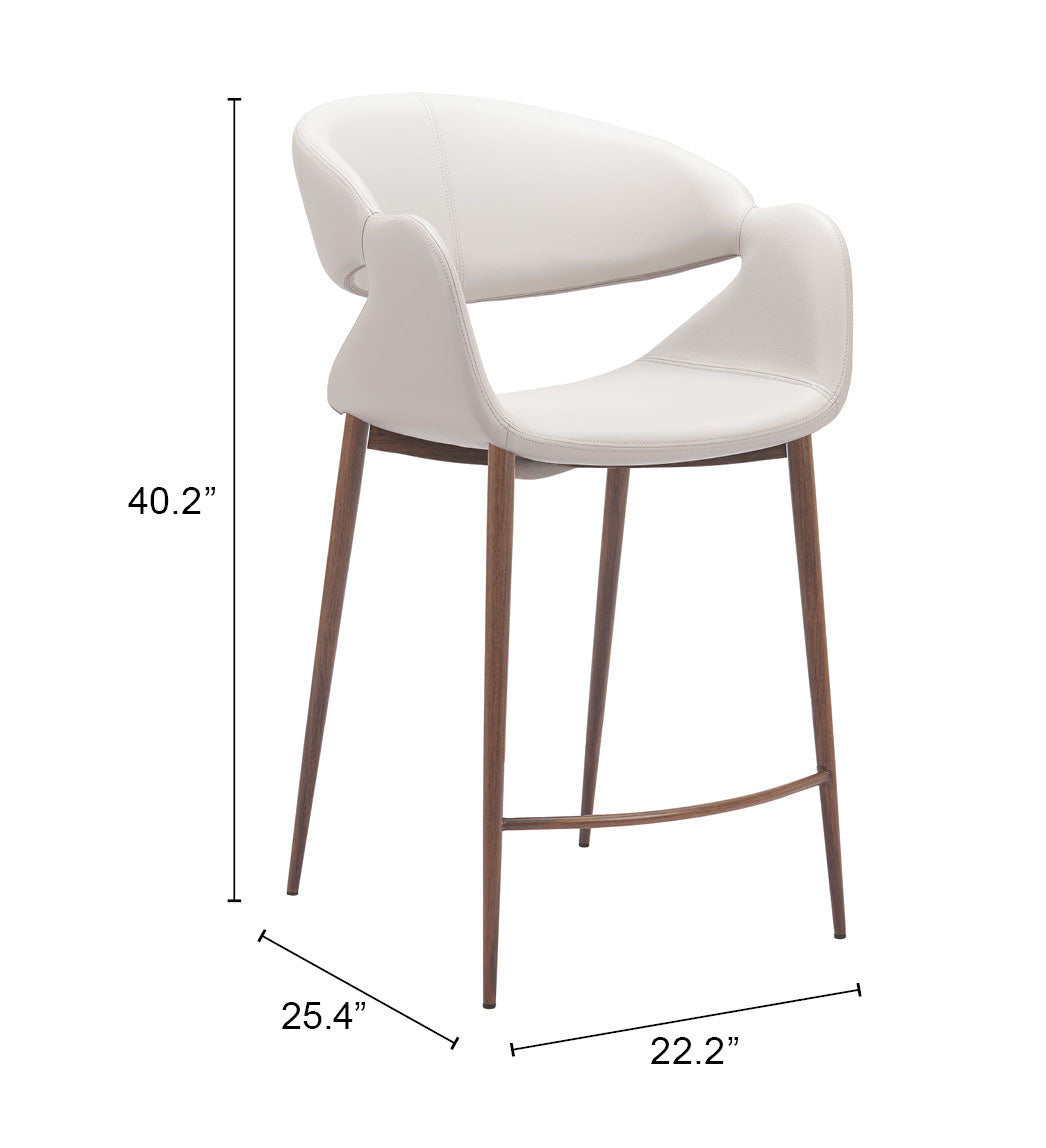 Limay Beige & Walnut Counter Stool by Zuomod at Eve Furniture